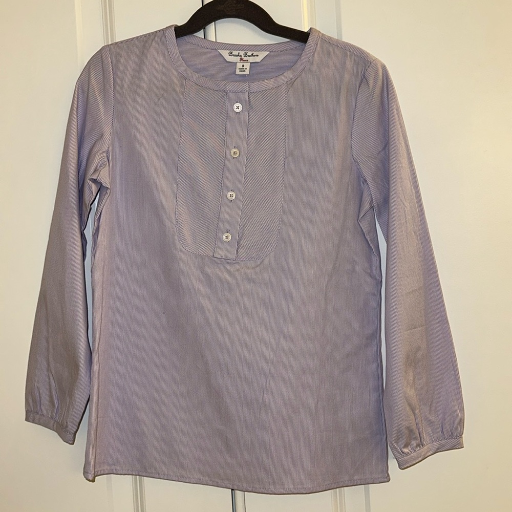 NEW w/tags, Brooks Brothers purple cotton long sleeved girls blouse, size 8